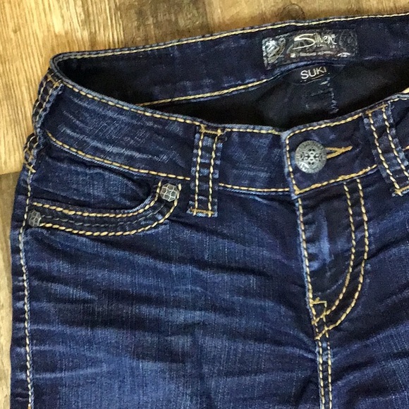 SILVER JEANS Suki Mid, Super Skinny Blue Jeans - Picture 3 of 6